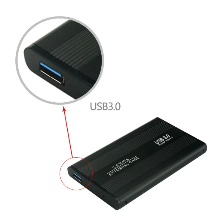 Внешний корпус - бокс SATA - USB3.0 для жесткого диска SSD/HDD 2,5 , алюминий, черный 555377 - фото 2 - id-p225058961