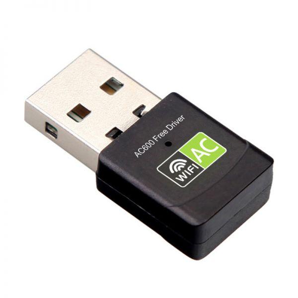 Адаптер - беспроводной Wi-Fi-приемник USB2.0, до 600 Мбит/с, двухдиапазонный 2.4GHz/5GHz (Free Driver) 555319 - фото 1 - id-p225058973