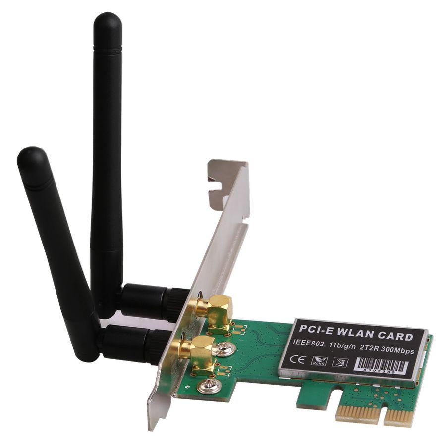 Беспроводной WI-FI-приемник PCI-E - сетевая карта, 2 антенны, до 300 Мбит/с, 2.4GHz 556514 - фото 1 - id-p225058983
