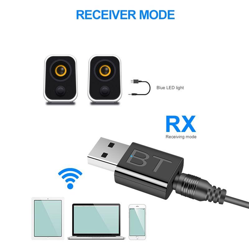Беспроводной аудио адаптер Bluetooth 5.0 RX/TX, черный 556172 - фото 3 - id-p225058994