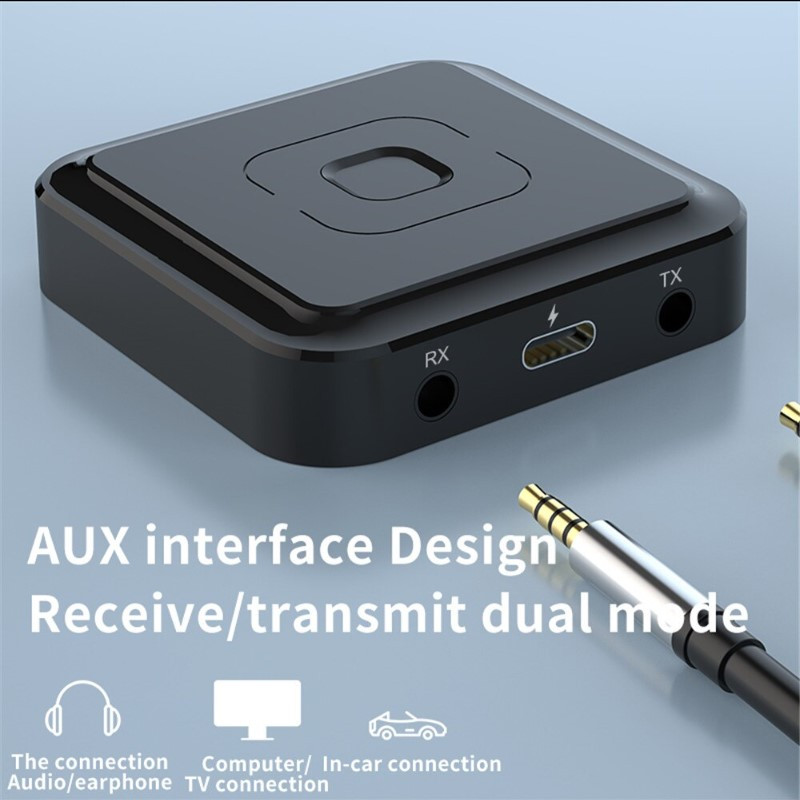 Беспроводной аудио адаптер Bluetooth v5.1 RX/TX приемник-передатчик BT-22 с микрофоном (Handsfree), черный - фото 7 - id-p225058998