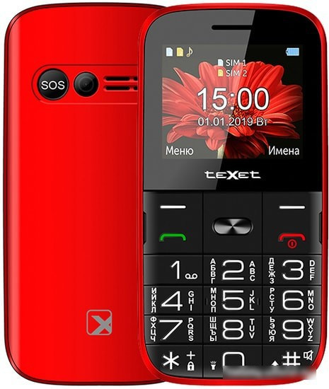 Мобильный телефон TeXet TM-B227 (красный) - фото 1 - id-p225058520