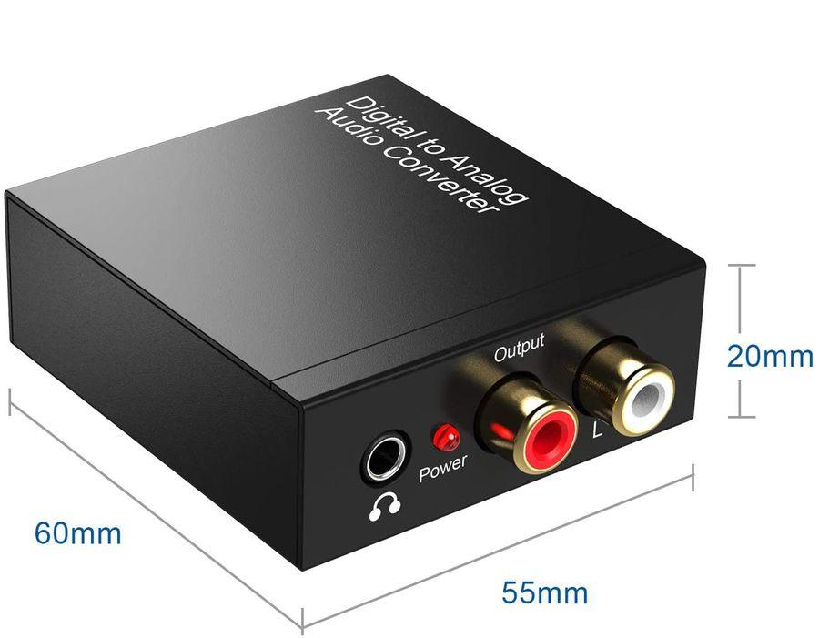 Адаптер - переходник, аудио-преобразователь с оптики (Toslink/SPDIF) на jack 3.5mm (AUX) и RCA, черный 555070 - фото 6 - id-p225059004