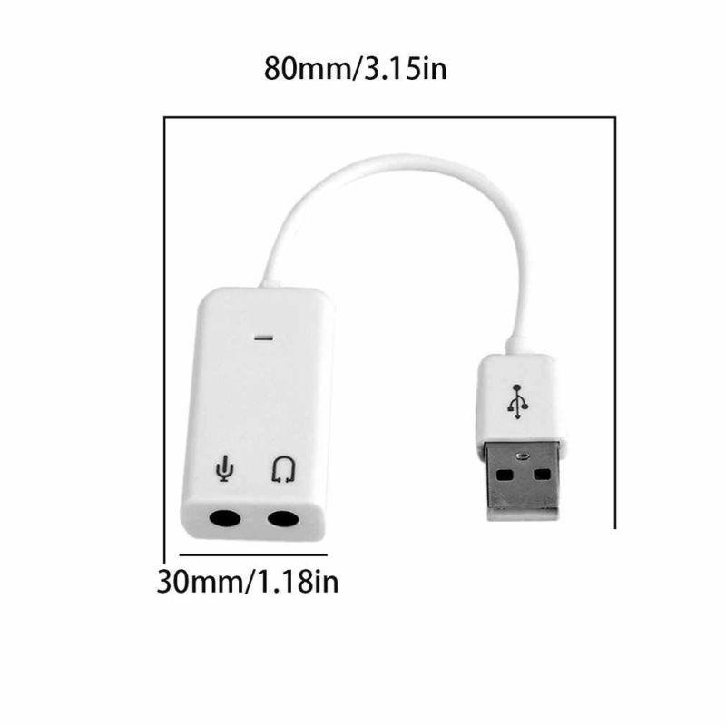 Звуковой адаптер - внешняя звуковая карта USB 3D 2.1/7.1-канальная, кабель, белый 555736 - фото 4 - id-p225059013