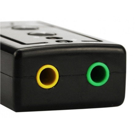 Звуковой адаптер - внешняя звуковая карта USB 3D 2.1/7.1-канальная, кнопки, черный 555739 - фото 5 - id-p225059014