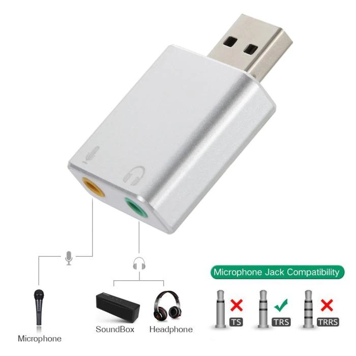 Звуковой адаптер - внешняя звуковая карта USB Hi-Fi3D 2.1/7.1-канальная, серебро 556180 - фото 6 - id-p225059020