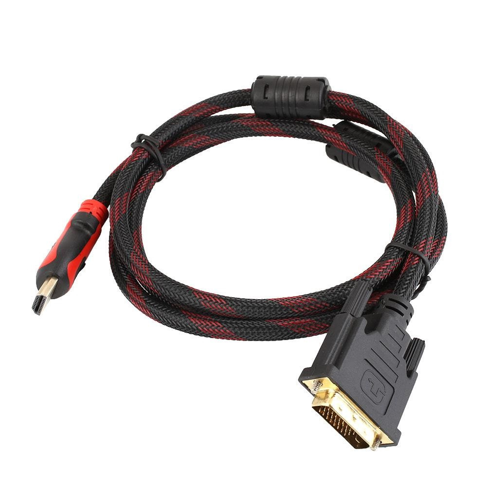 Кабель HDMI - DVI-D, папа-папа, 1,5 метра, в оплетке 555045 - фото 1 - id-p225059060