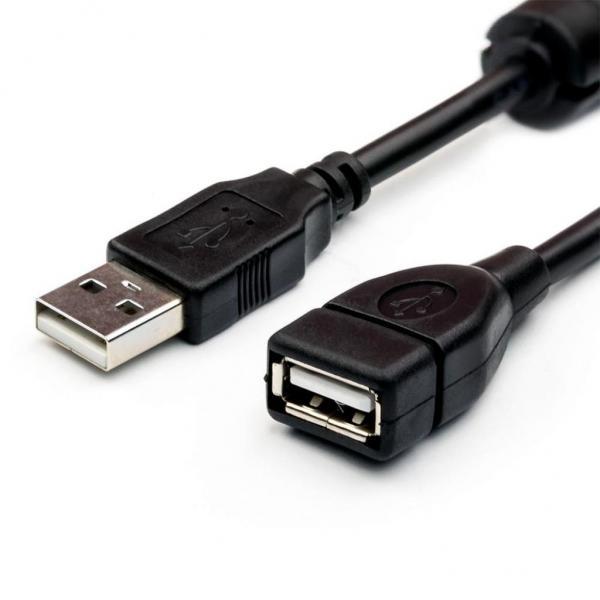 Кабель - удлинитель USB2.0, папа-мама, 1,5 метра, черный 555114 - фото 1 - id-p225059126