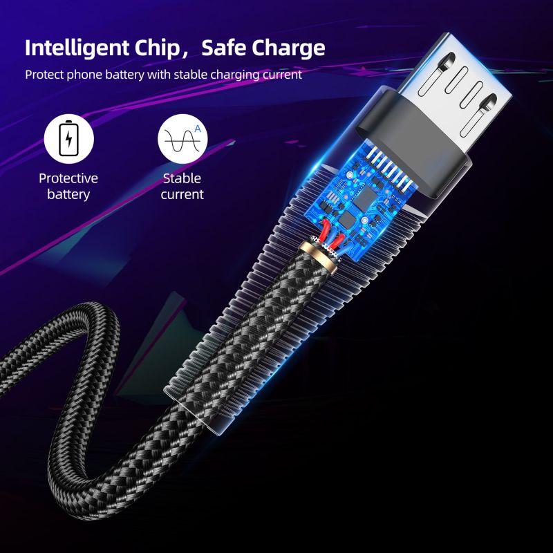 Зарядный USB дата кабель USLION DESIGN MicroUSB для быстрой зарядки, 2.4A, 1м, черный 555122 - фото 4 - id-p225059160