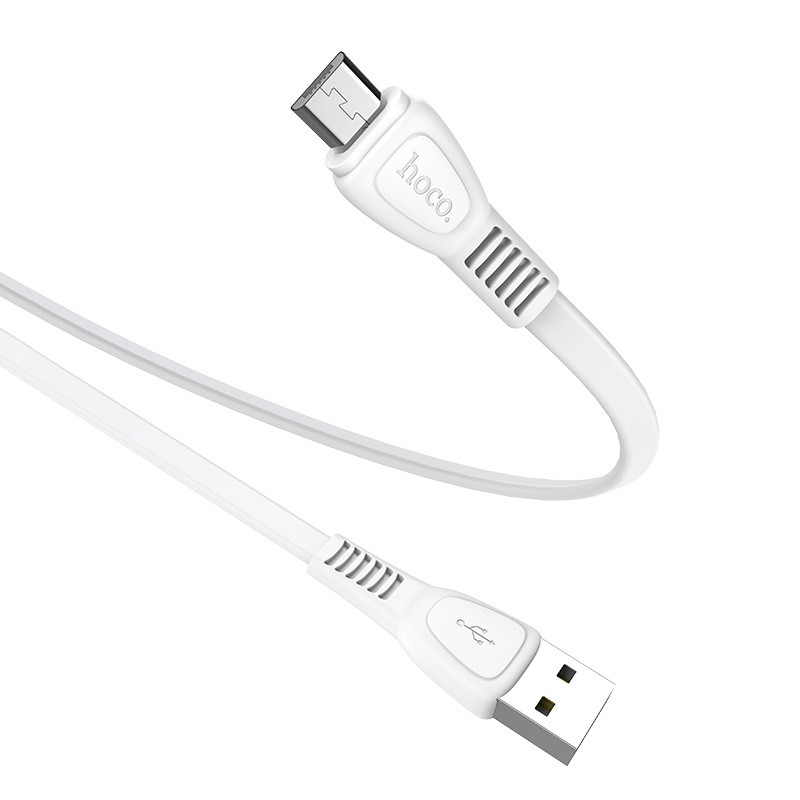Зарядный USB дата кабель HOCO X40 MicroUSB, 2.4A, 1м, плоский, белый 555848 - фото 2 - id-p225059161