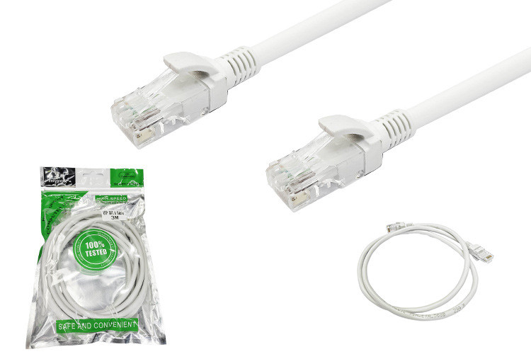 Сетевой кабель - витая пара - RJ45 (LAN) патчкорд UTP CAT-6, 3 метра, белый 556198 - фото 3 - id-p225059188