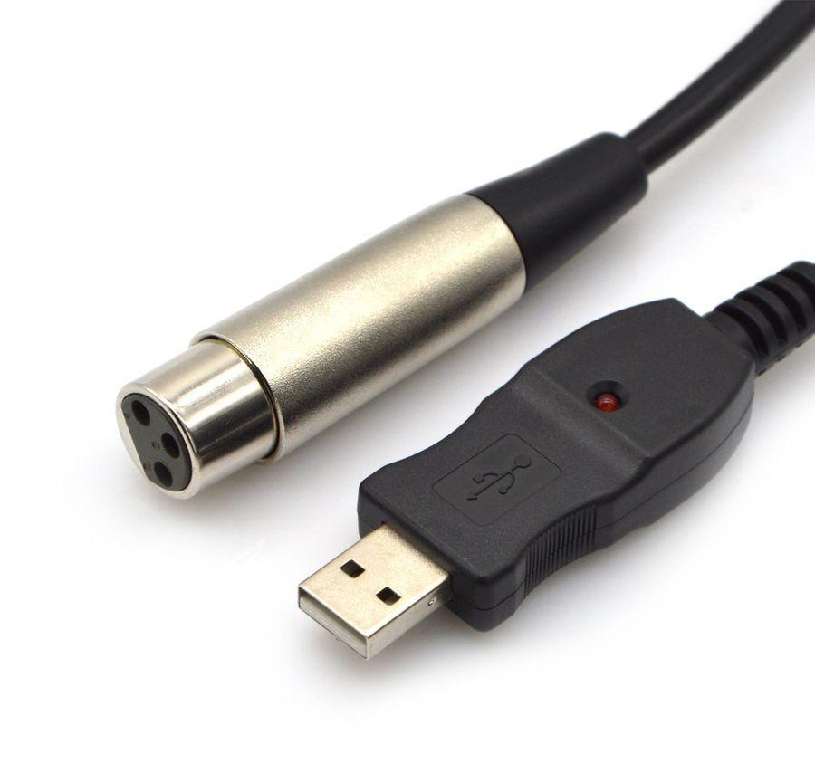 Цифровой кабель USB2.0 - XLR для микрофона с звуковой картой, 3 метра, черный 555947 - фото 2 - id-p225059241
