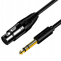 Кабель jack 6.35mm - XLR для микрофона, черный, 1,5 метра 556338