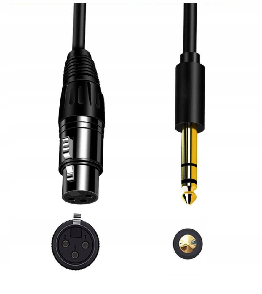 Кабель jack 6.35mm - XLR для микрофона, черный, 1,5 метра 556338 - фото 2 - id-p225059243