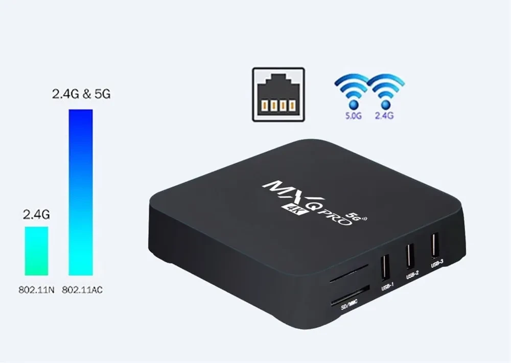 Цифровая приставка MXQpro 4K для ТВ - медиаплеер HDMI для цифрового телевидения Android v11.1, WI-FI - фото 5 - id-p225059251