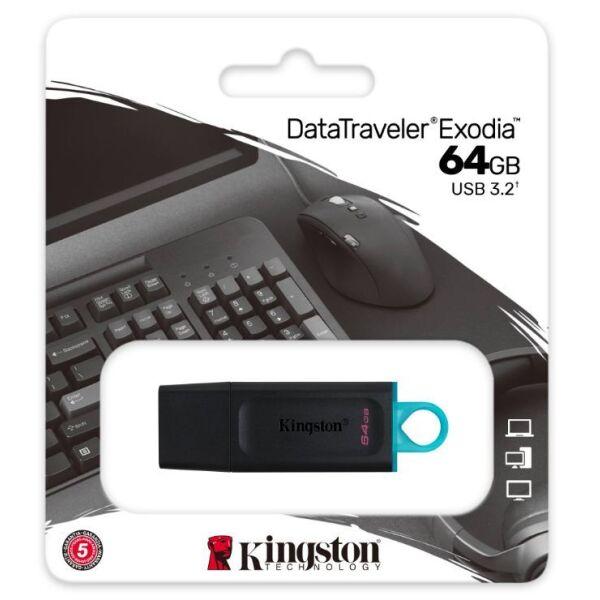 Флешка 64GB Kingston DataTraveler Exodia (DTX/64GB), USB 3.0, черный 556267 - фото 3 - id-p225059252