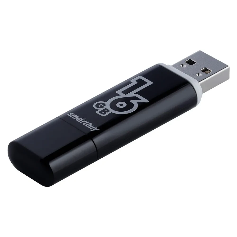Флешка 16Gb Smart Buy Glossy series, USB 2.0, черный 556849 - фото 2 - id-p225059259