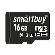 Карта памяти MicroSDHC 16Gb SmartBuy (SB16GBSDCL10-01), класс 10, SD-адаптер 555296