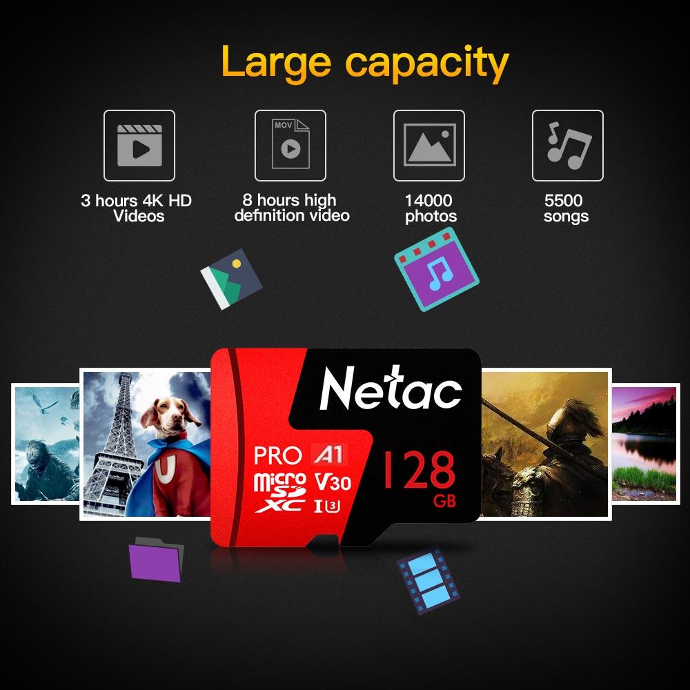 Карта памяти SDXC-micro 128GB Netac P500 Extreme PRO, класс 10, SD-адаптер 556568 - фото 2 - id-p225059264