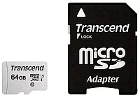 Карта памяти MicroSDXC 64Gb TRANSCEND (TS64GUSD300S-A), класс 10, SD-адаптер 556720