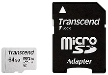 Карта памяти MicroSDXC 64Gb TRANSCEND (TS64GUSD300S-A), класс 10, SD-адаптер 556720