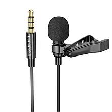 Микрофон Borofone BFK11 jack 3.5 мм на клипсе, 2 м, черный 556846