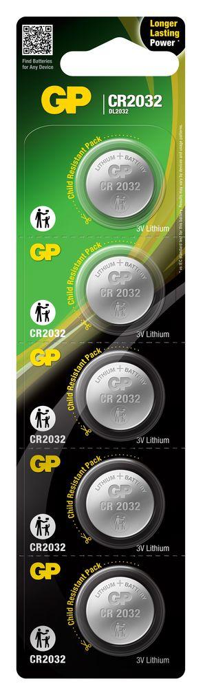 Батарейка дисковая - элемент питания GP Lithium CR2032/5BP 556437 - фото 3 - id-p225059330