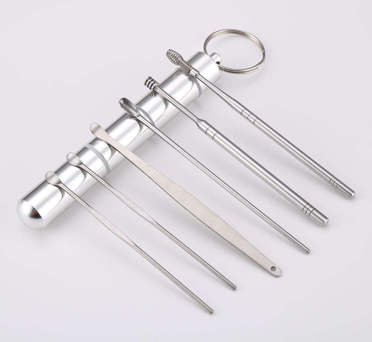 Набор инструментов для чистки ушей - ушные палочки - металлическая ухочистка MOD01, алюминий, 6 штук 557100 - фото 1 - id-p225060130