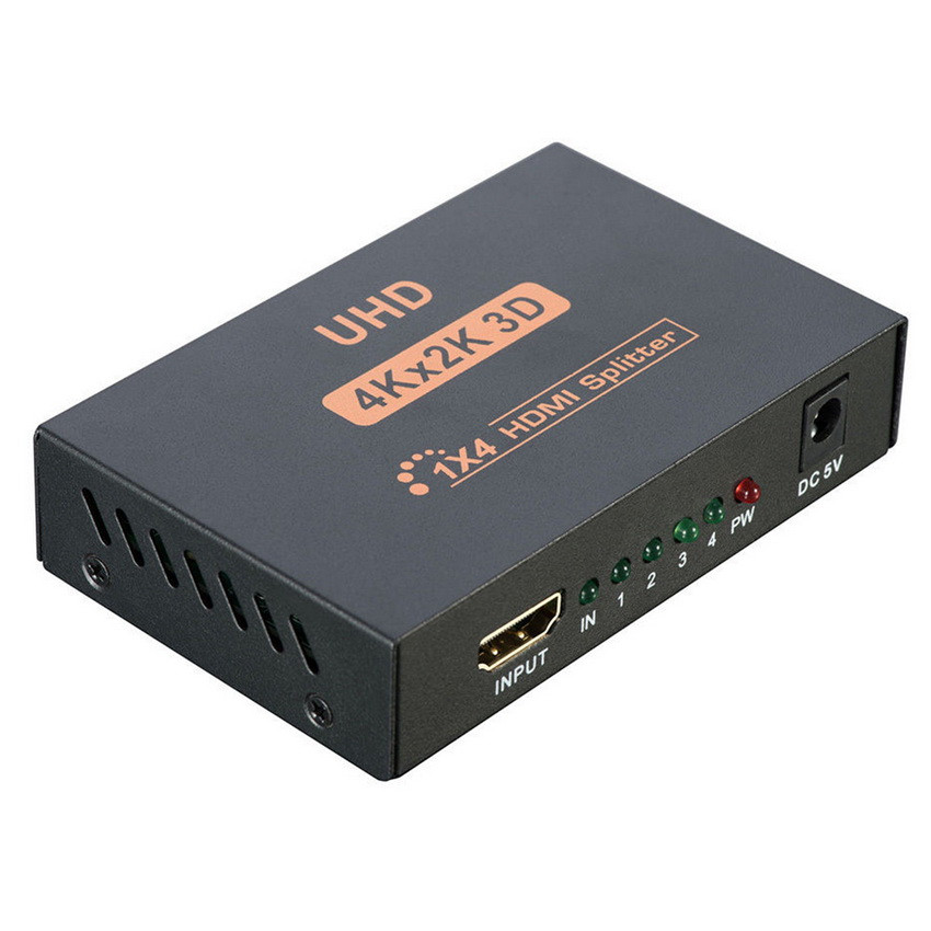 Адаптер - разветвитель - сплиттер 1×4 HDMI, UltraHD 4K 3D, активный, черный 555555 - фото 5 - id-p225060155