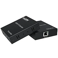 Удлинитель сигнала HDMI по витой паре RJ45 (LAN) до 150 метров, активный, FullHD 1080p, комплект, черный