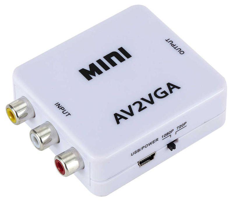 Адаптер - переходник RCA (AV) на VGA, белый 555523 - фото 1 - id-p225060189