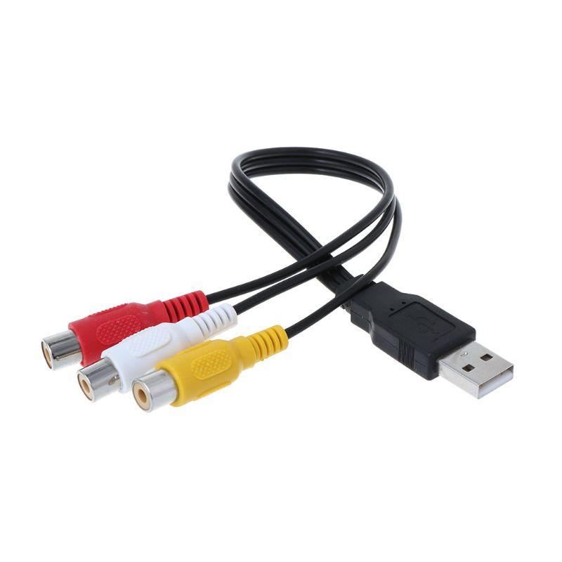 Кабель - переходник USB2.0 - 3x RCA (AV), 0,3 метра, черный 555090 - фото 2 - id-p225060197