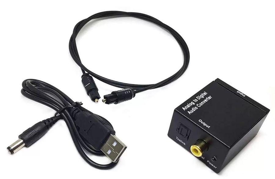 Адаптер - переходник, аудио-преобразователь с RCA (тюльпаны) на оптику (Toslink/SPDIF), черный 556506 - фото 6 - id-p225060205