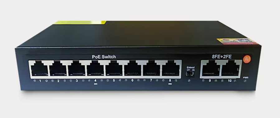 Сетевой хаб LAN - коммутатор POE - свитч-разветвитель на 8+2 RJ45 порта, 10/100 Мбит/с, молниезащита 556771 - фото 1 - id-p225060220