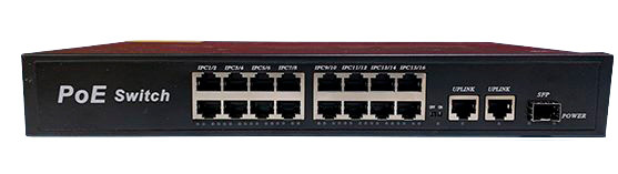 Сетевой хаб LAN - коммутатор POE - свитч-разветвитель на 16+2 RJ45 порта + SFP порт, 10/100/1000 Мбит/с, - фото 1 - id-p225060222