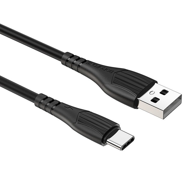Зарядный USB дата кабель BOROFONE BX37 Type-C , 3.0A, 1м, черный 556236 - фото 1 - id-p225059469