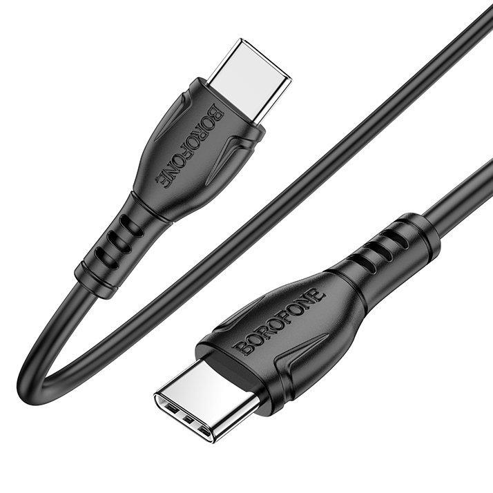 Зарядный USB дата кабель BOROFONE BX51 Type-C - Type-C PD 60W, 3.0A, 1м, черный 556238 - фото 3 - id-p225059470