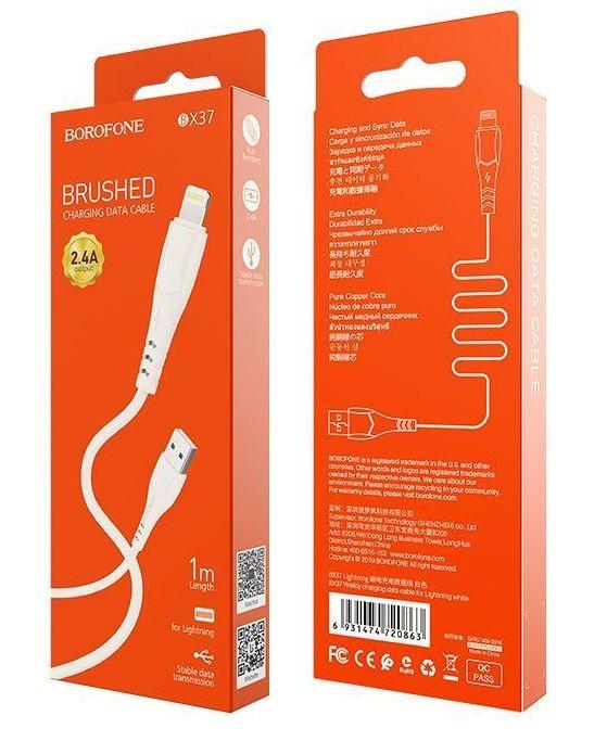 Зарядный USB дата кабель BOROFONE BX37 Lightning, 2.4A, 1м, белый 556246 - фото 4 - id-p225059471