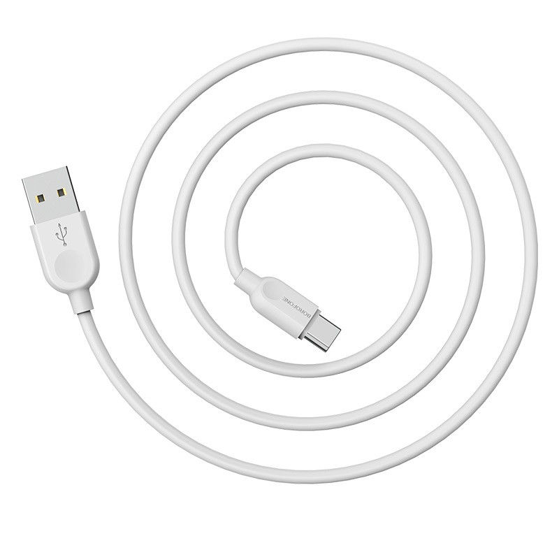 Зарядный USB дата кабель BOROFONE BX14 Type-C, 3.0A, 3м, белый 556392 - фото 5 - id-p225059473
