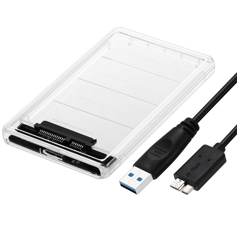 Внешний корпус - бокс SATA - MiniUSB - USB3.0 для жесткого диска SSD/HDD 2.5 , прозрачный 555630 - фото 1 - id-p225060227