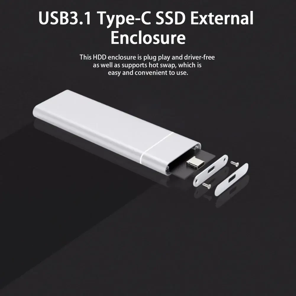 Внешний корпус - бокс для жесткого диска SSD M.2 NGFF - USB-C/USB-A, алюминий, серебро 556655 - фото 2 - id-p225060230