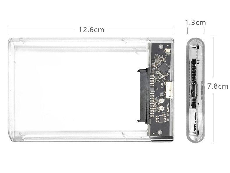 Внешний корпус - бокс SATA - USB3.1 Type-C для жесткого диска SSD/HDD 2.5 , прозрачный 556752 - фото 6 - id-p225060233