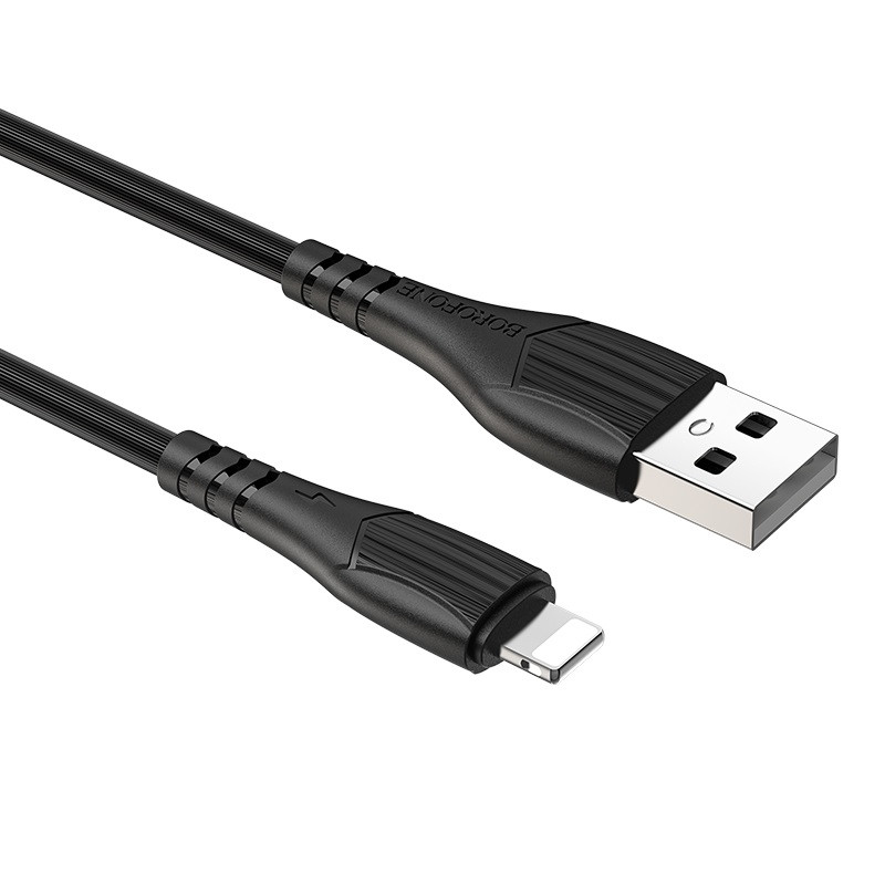 Зарядный USB дата кабель BOROFONE BX37 Lightning, 2.4A, 1м, черный 556394 - фото 1 - id-p225059475