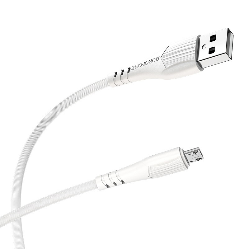 Зарядный USB дата кабель BOROFONE BX37 MicroUSB, 2.4A, 1м, белый 556395 - фото 2 - id-p225059476