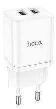 Зарядное устройство сетевое - блок питания HOCO N25, 2.1A, 2 USB, белый 556397