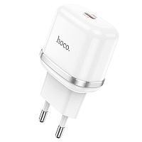 Зарядное устройство сетевое - блок питания HOCO N24, 1 USB Type-C PD20W, белый 556474