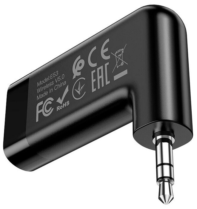 Автомобильный беспроводной AUX Bluetooth адаптер HOCO E53, черный 556431 - фото 4 - id-p225060244