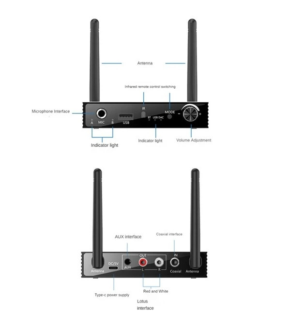 Караоке-приставка - аудио-преобразователь Hi-Fi Coaxial на jack 3.5mm (AUX) / RCA - ресивер Bluetooth 5.3, - фото 5 - id-p225060246