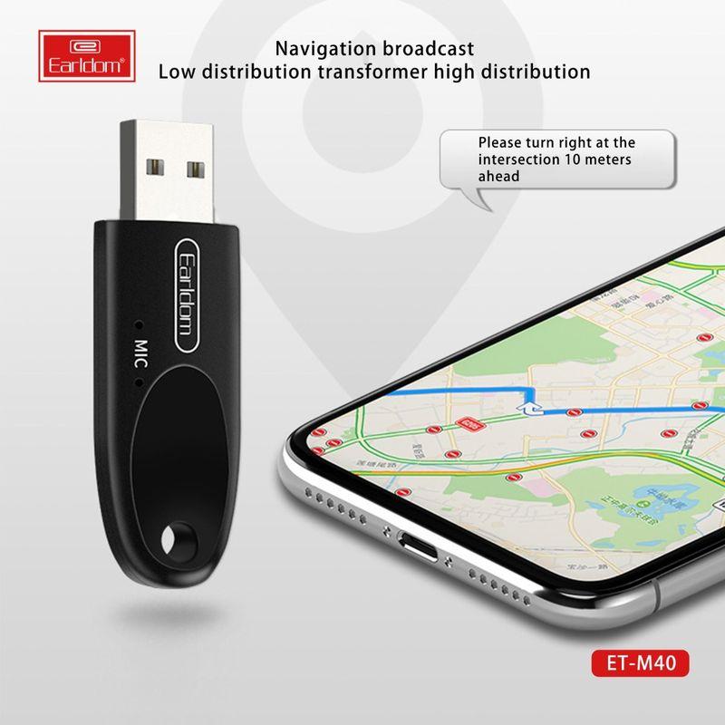 Адаптер с микрофоном для магнитолы автомобиля и смартфона - аудиоресивер USB Bluetooth v5.0 ET-M40, - фото 4 - id-p225060248