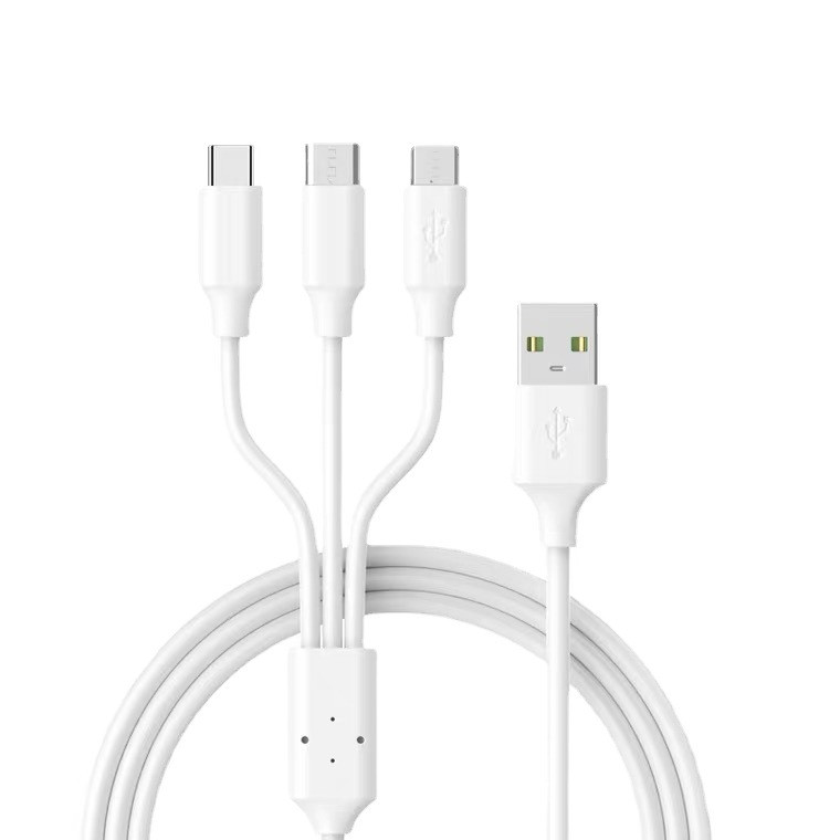 Универсальный зарядный кабель 3-в-1 USB Type-C - Lightning - MicroUSB, 3А, 1 метр, белый 556842 - фото 1 - id-p225060355
